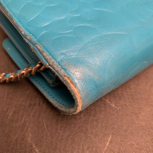 Chanel Lambskin wallet on chain WOC Tiffany blue - Picture 10 of 10